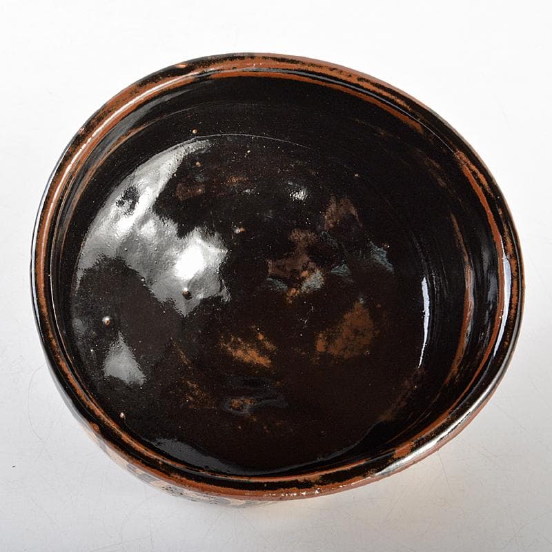 茶道具 祖母懐 黒織部 茶碗 銘「真砂」 仕覆付 龍寶極め箱 V R5703