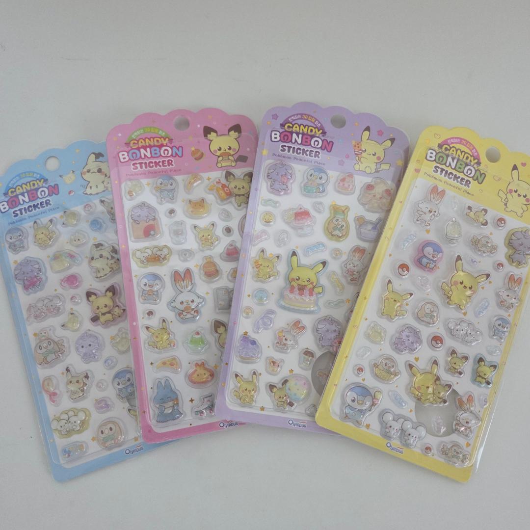 数量限定 韓国限定 正規品 ポケモン ボンボンドロップ風シール 4種