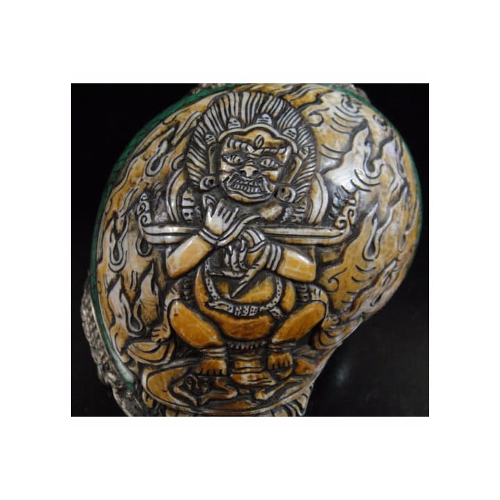 密教法具 法螺貝（シャンカ）silver925製マハーカーラ（大黒天）B