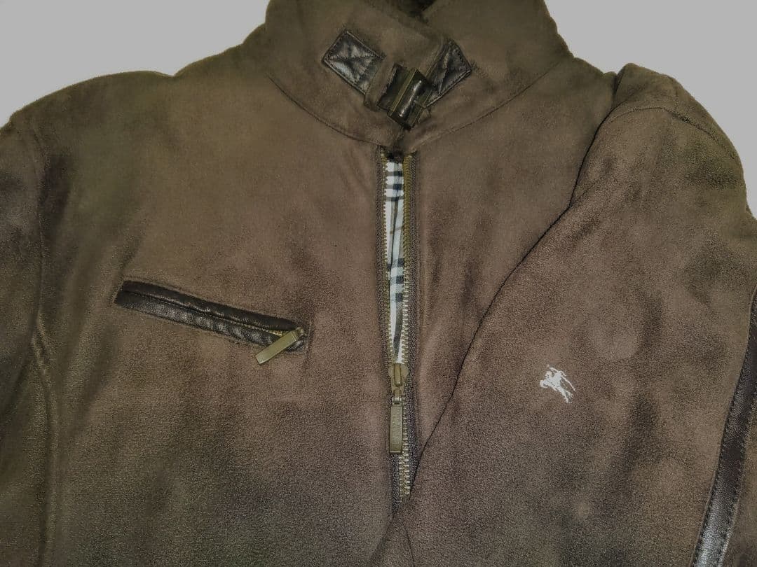 希少 バーバリー Burberry 革 ジャケット ブラウン