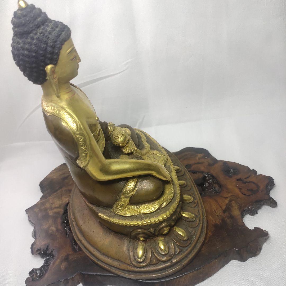 阿弥陀如来坐像 チベット密教 手作り鎚起銅器 骨董 仏教美術品