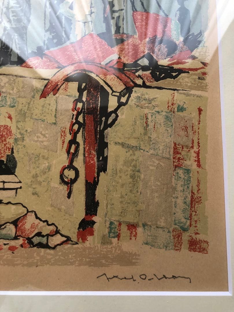 レア　北欧　axel olsson アクセル・オルソン　港　リトグラフ