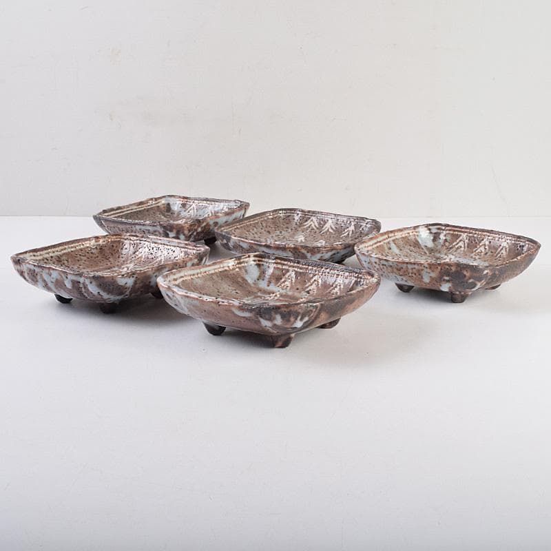 和食器 美土里窯 鼠志野 草文 向付 五客 共箱 M R9246B - メルカリ