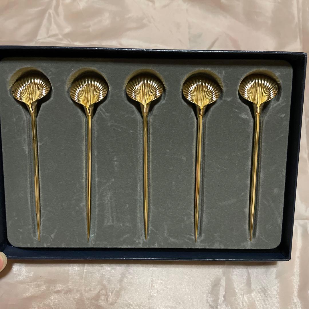 MIKIMOTO フルーツピック ゴールド 5本セット ミキモト 未使用