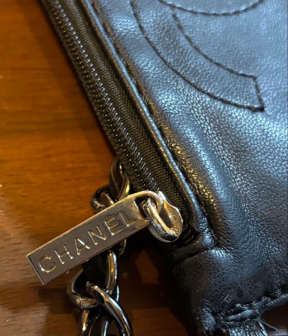 m## CHANEL シャネル 革 ミニ ポーチ