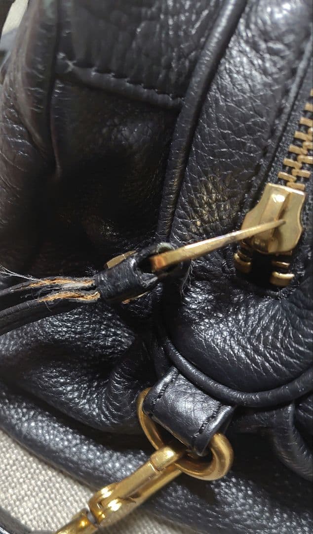 マークジェイコブス レザー シボ革 ゴールド金具 ハンドバッグ 黒y2k