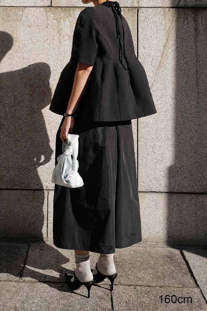 machatt メモリーキュロットパンツ ブラック