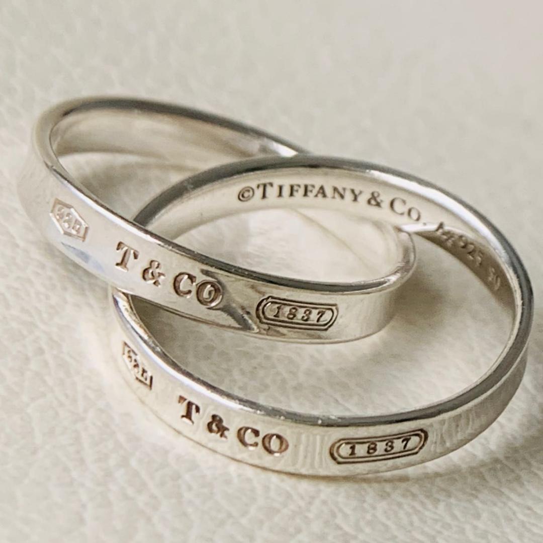 希少 19号 ティファニー ロッキング 2連 リング 指輪 大きめサイズ