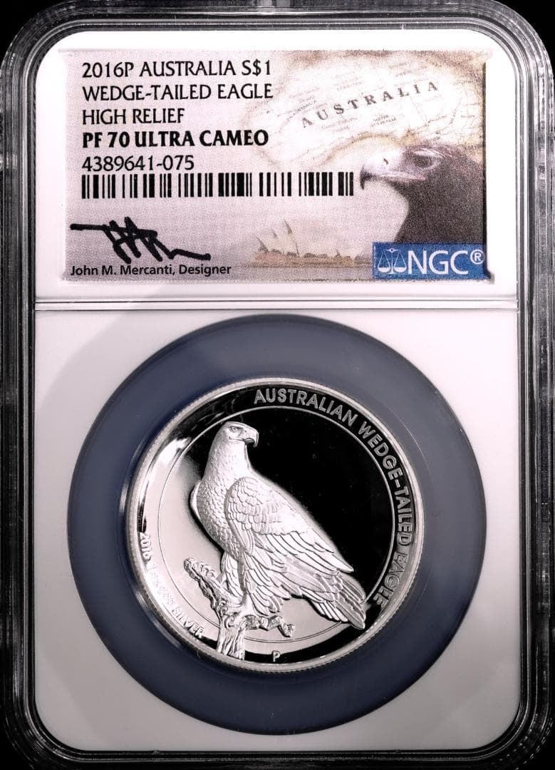 最高鑑定 NGC PF70 ウェッジテールイーグル ハイレリーフ 銀貨 2016