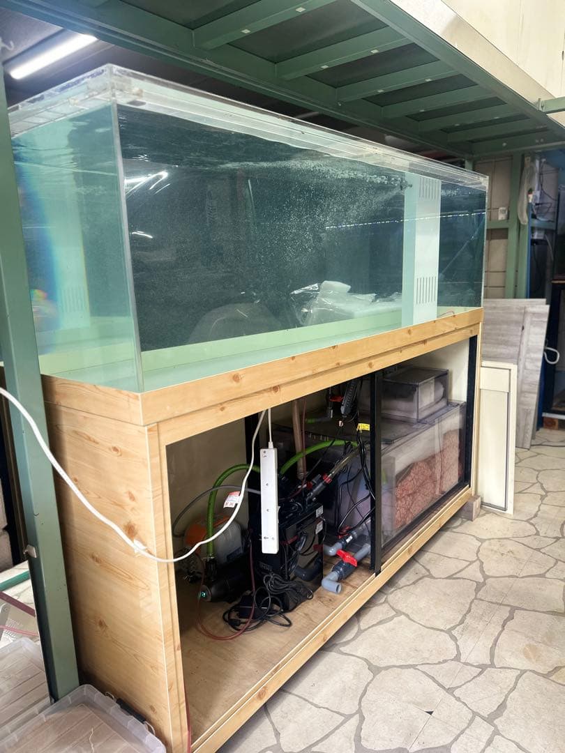 引き取り限定] 大型水槽 木製キャビネット セット