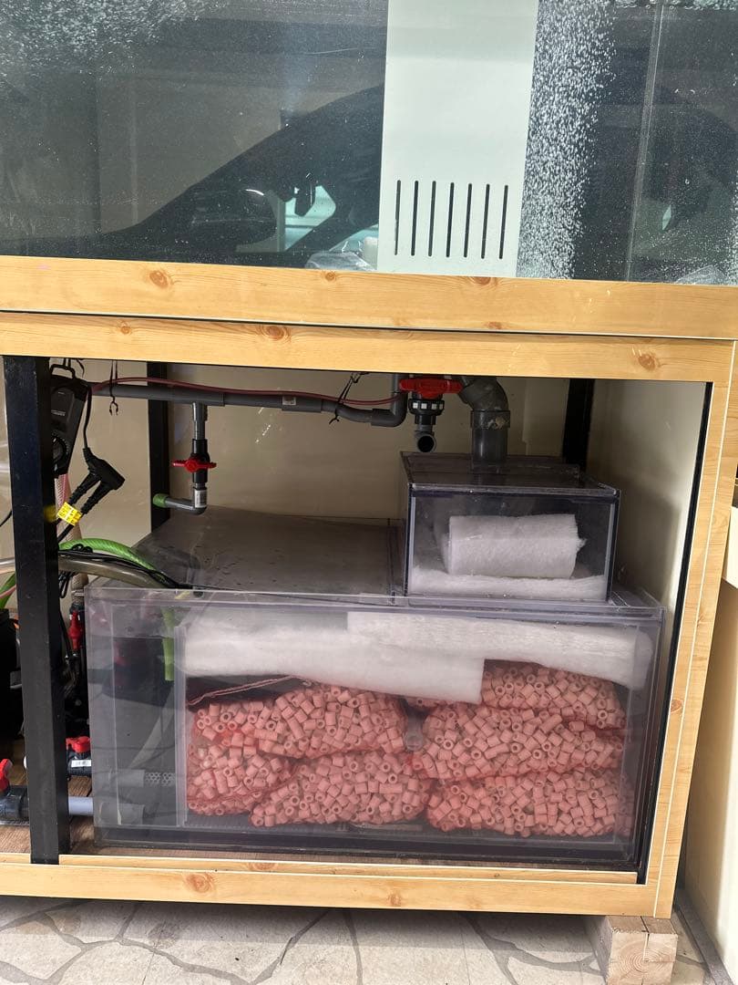 引き取り限定] 大型水槽 木製キャビネット セット