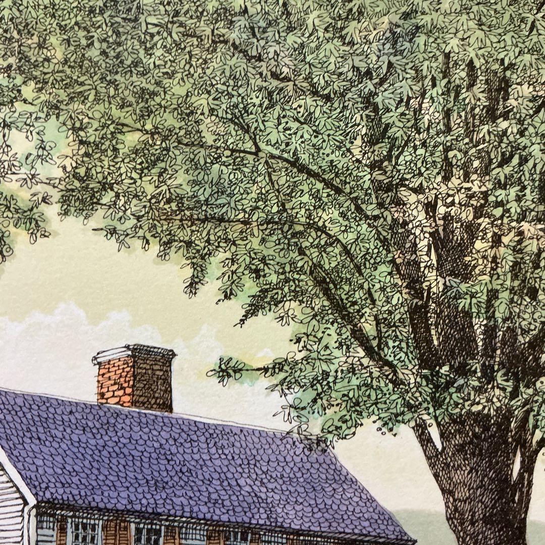 織田義郎 草原の家 Green Field Ⅱ アメリカ 絵画 版画 リトグラフ