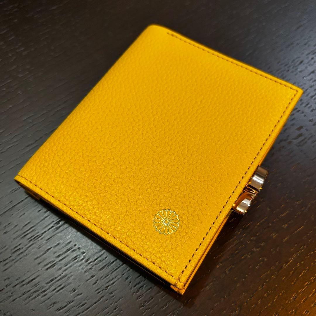 新品未使用】皇居限定財布 イエロー がま口二つ折り 皇居限定 財布