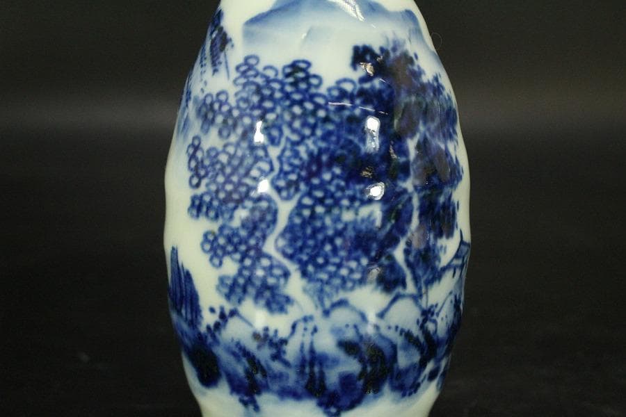 清水六兵衛 染付 山水画 瓶 一対(A631) - メルカリ