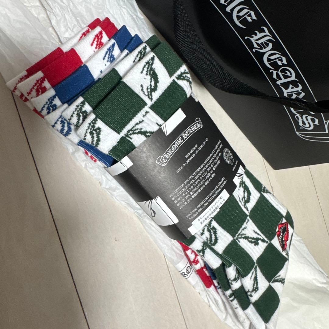 正規品クロムハーツCHROME HEARTS ソックス‼️ 3足セット‼️