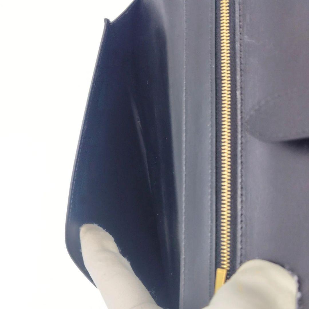 セリーヌ 二つ折り財布 ラージ ストラップ レザー ラージマルチファンクション