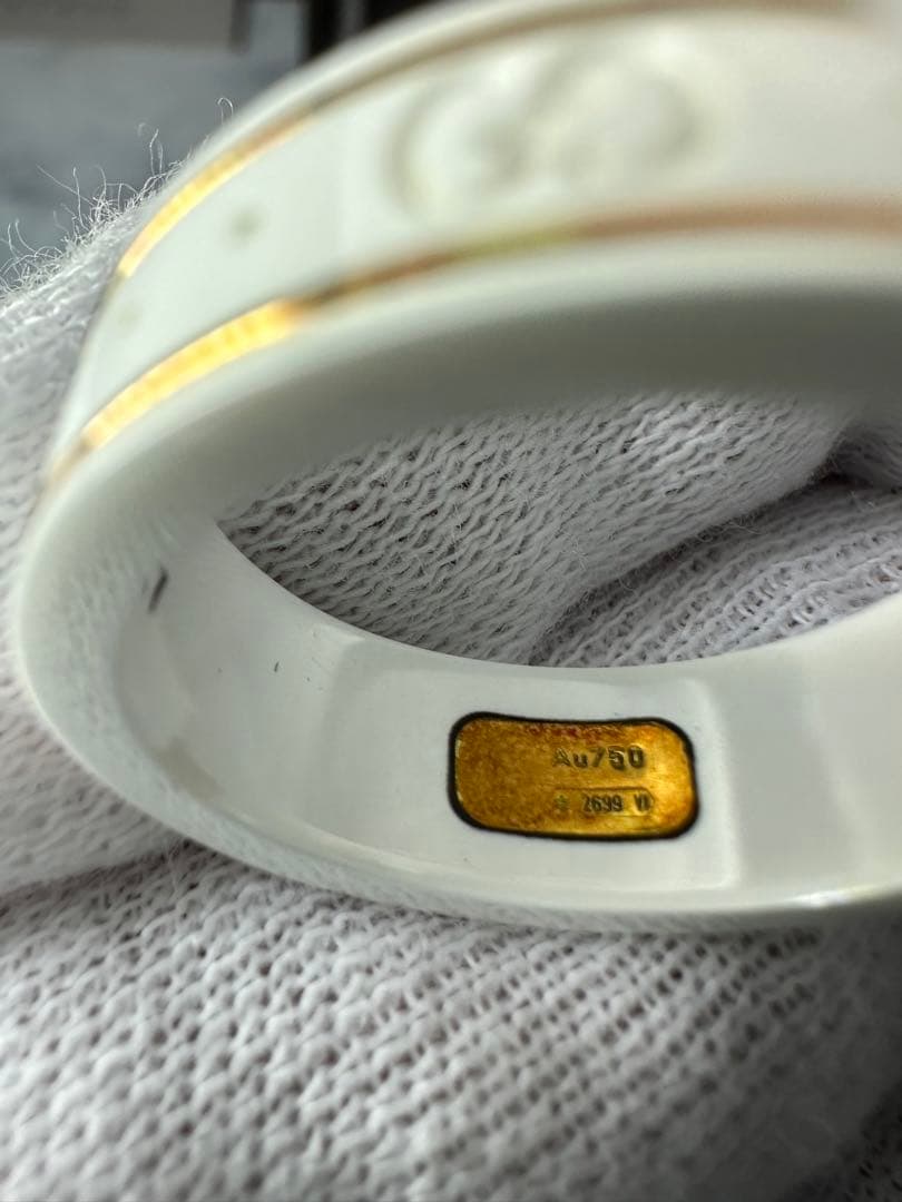 【未使用】GUCCI グッチ リング 指輪 GG ホワイト #17