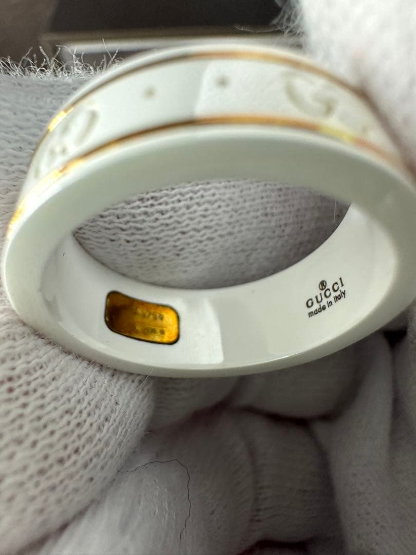 【未使用】GUCCI グッチ リング 指輪 GG ホワイト #17