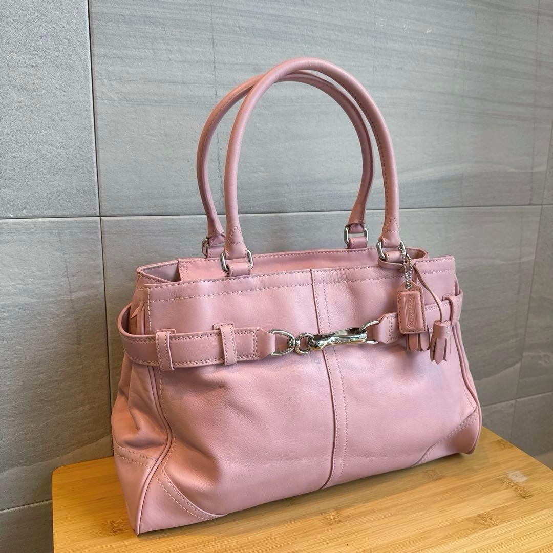 COACH コーチ トートバッグ 金具 ジャッキー ピンク 肩掛け Y2K - メルカリ