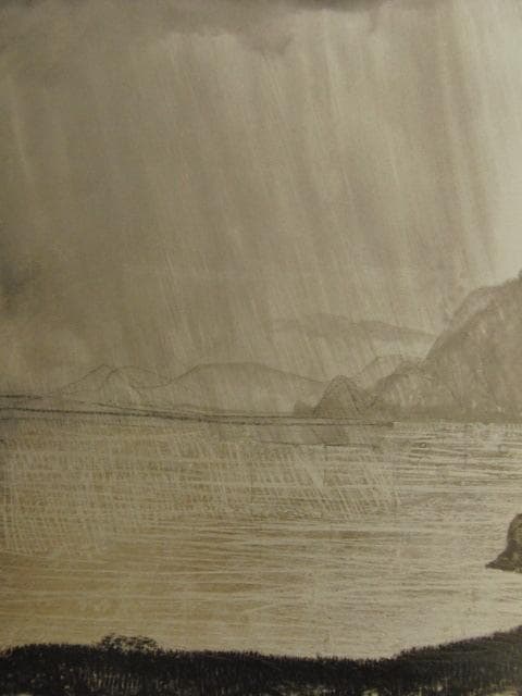 道家珍彦、【伊良湖時雨】、希少な額装用画集より、新品額装付