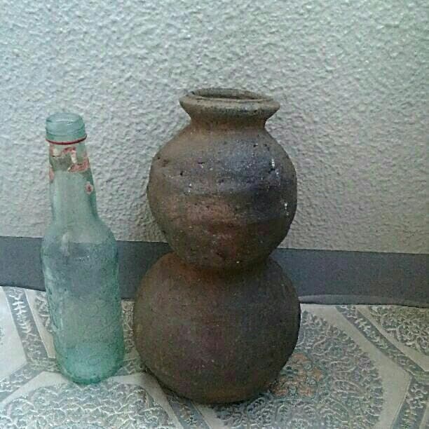 ❤❤　アンティーク　備前焼　徳利・瓢箪のような形をした　花瓶