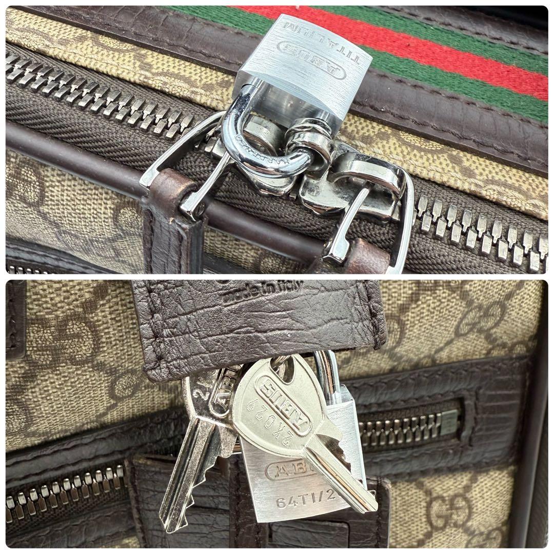 高級 美品 グッチGG シェリーライン PVC キャリーケース キャリー