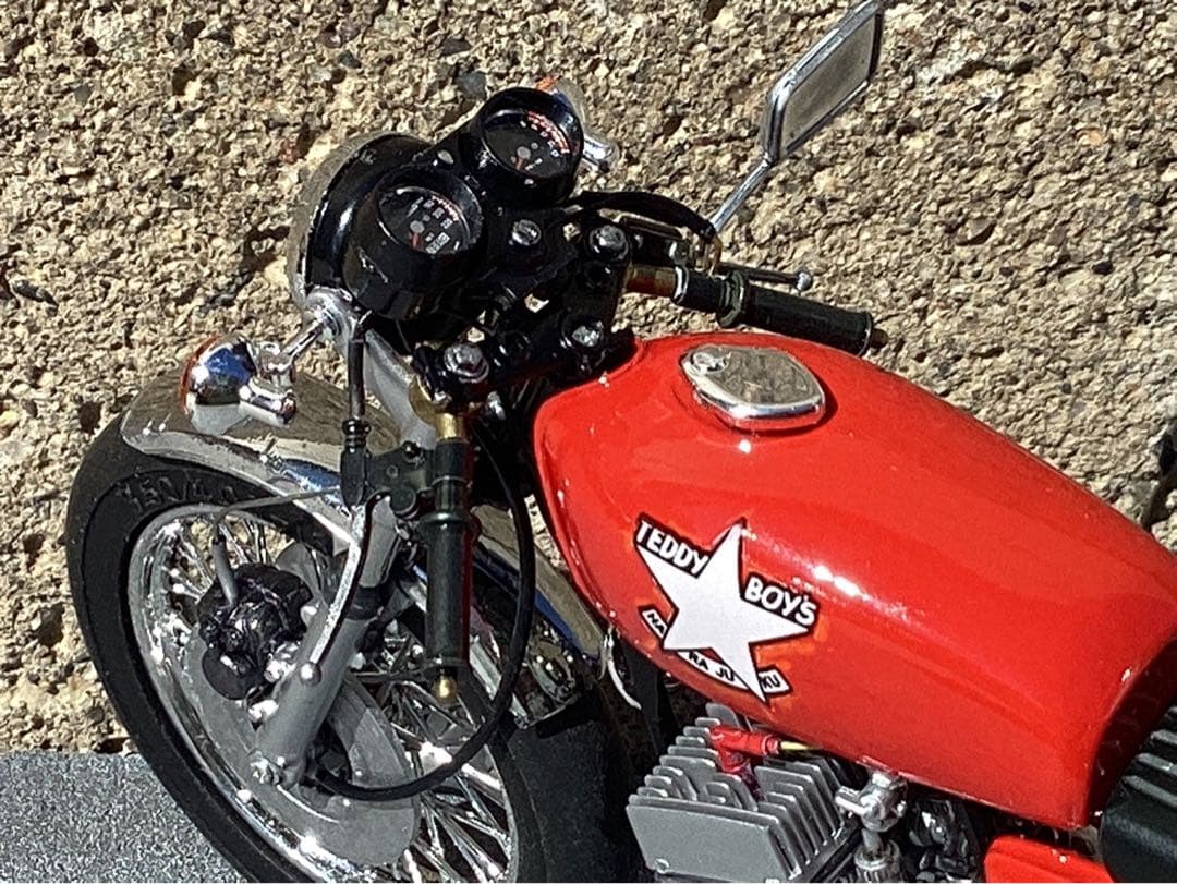 バイクプラモデル　族車　1/12 KH400改、GS1000(完成品)