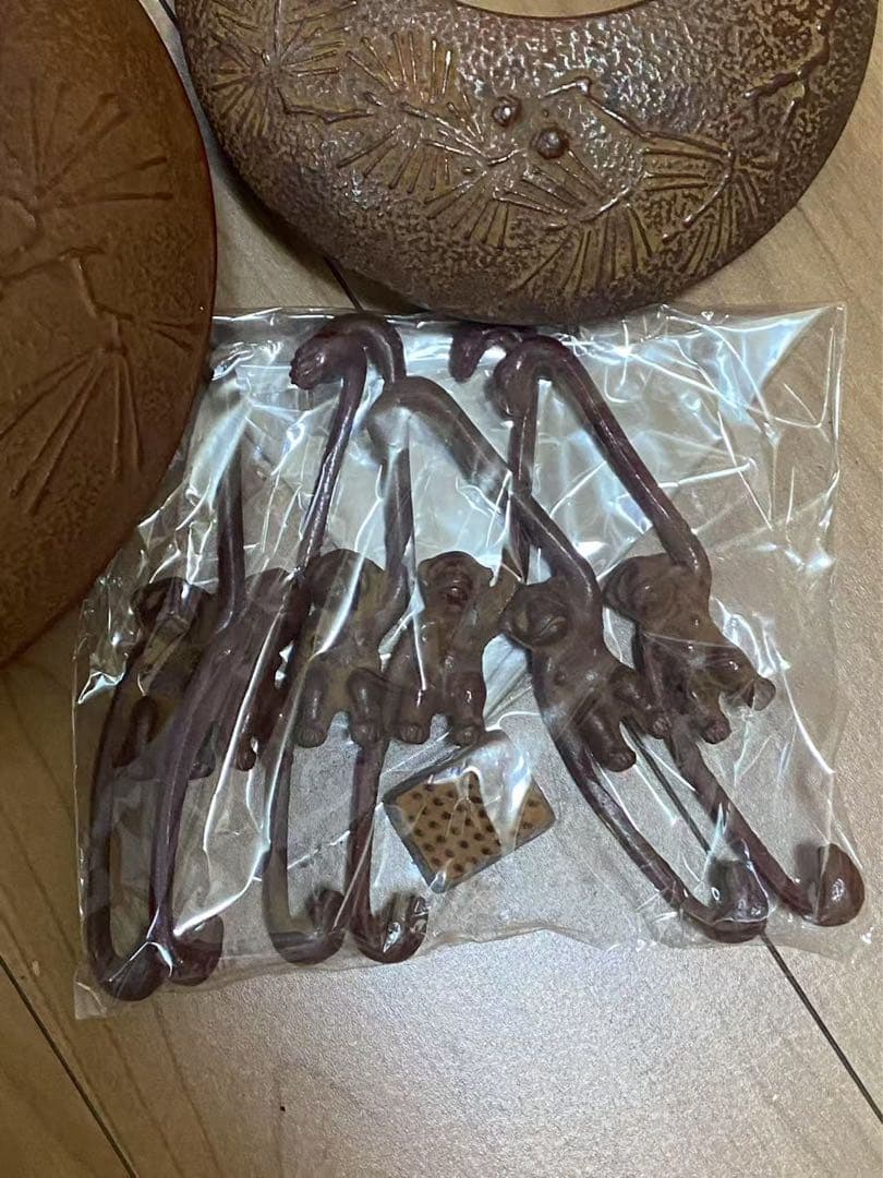 南部鉄器岩鋳吊り花器猿手フック猿置物花器9点物未使用 保管品 共箱