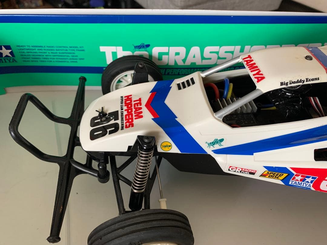 最安、動作問題なし、メカ付、プロポ付、タミヤの名作復刻ラジコン、グラスホッパー2