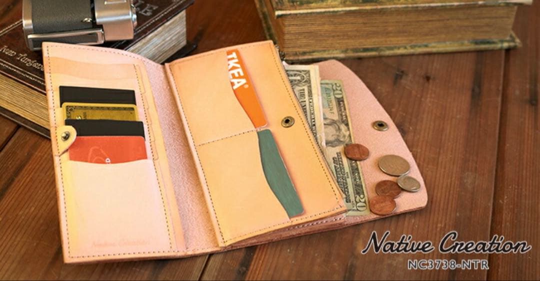 【新品未開封】Native Creation ヌメ革三つ折り長財布