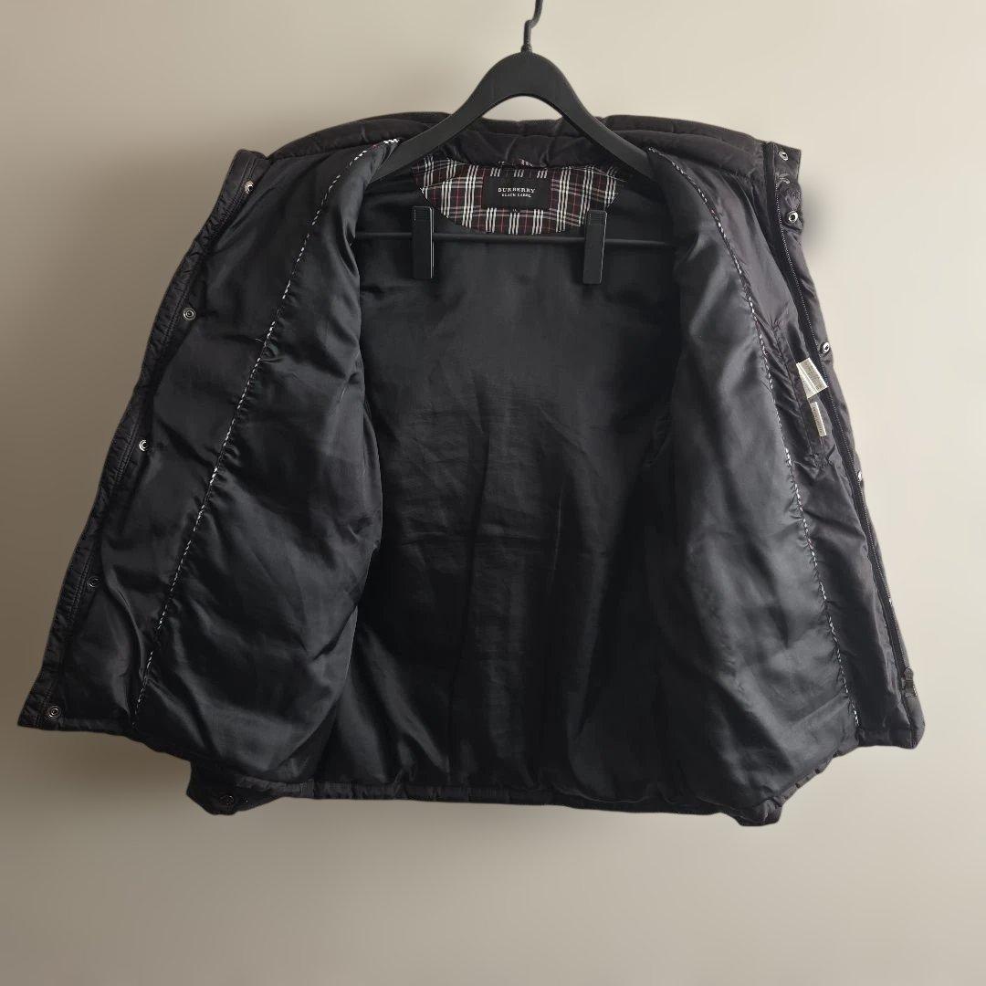 バーバリーブラックレーベル タヌキ毛 ダウンジャケット XL 黒 クリーニング済