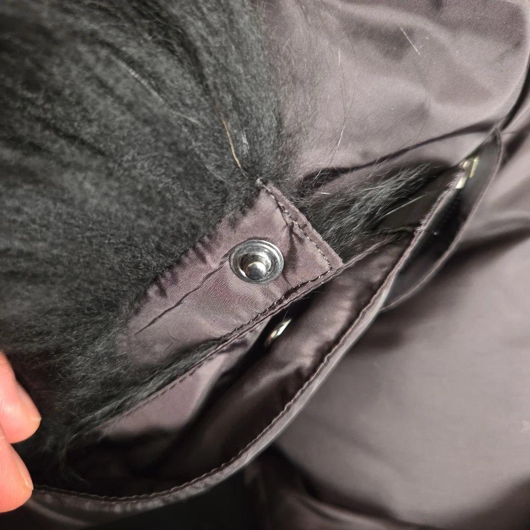 バーバリーブラックレーベル タヌキ毛 ダウンジャケット XL 黒 クリーニング済