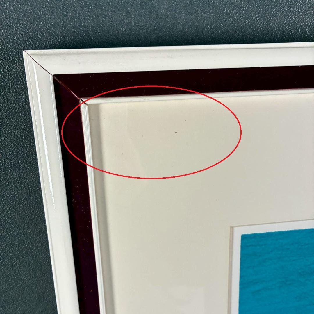 美品 ポール・ギヤマン「青い背景の花々」リトグラフ 大作 直筆サイン