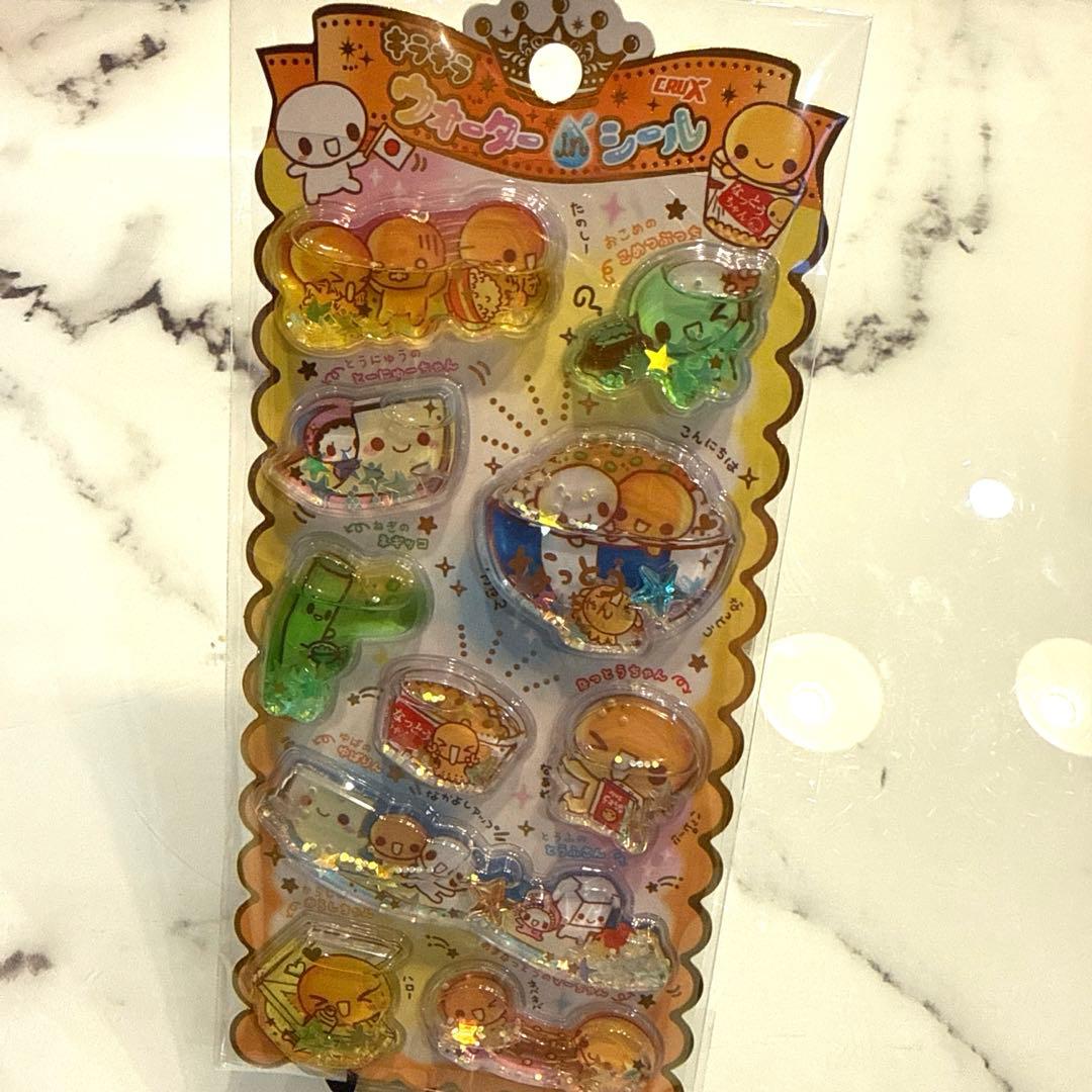 キラキラ ウォーターシール なっとうちゃん ボンボンドロップシール