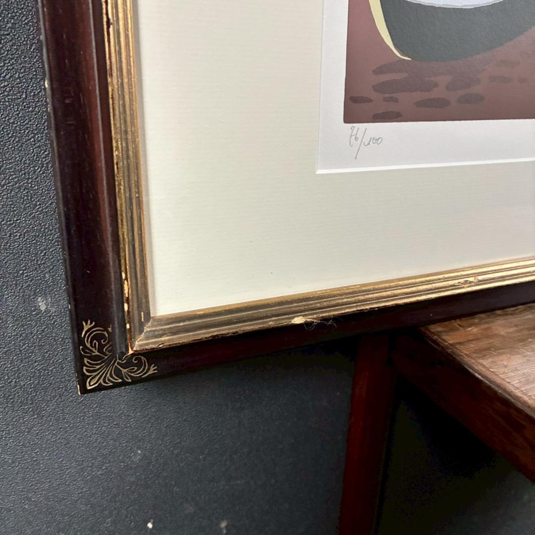 北吉晃「Voyage～」シルクスクリーン 直筆サイン入り お洒落な額装