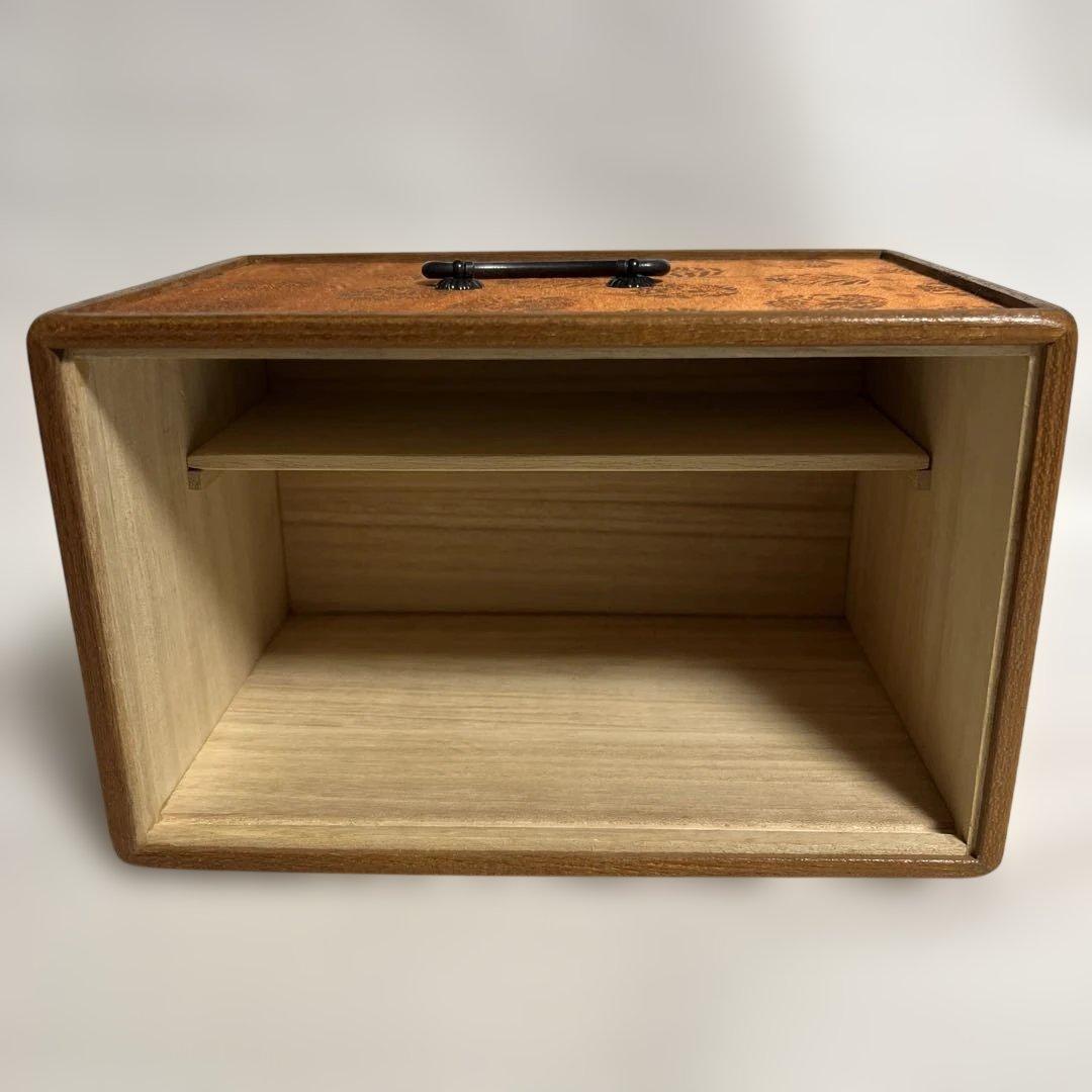 茶道具 一翠作 倹鈍蓋裂地張り 茶箱 抹茶碗つき