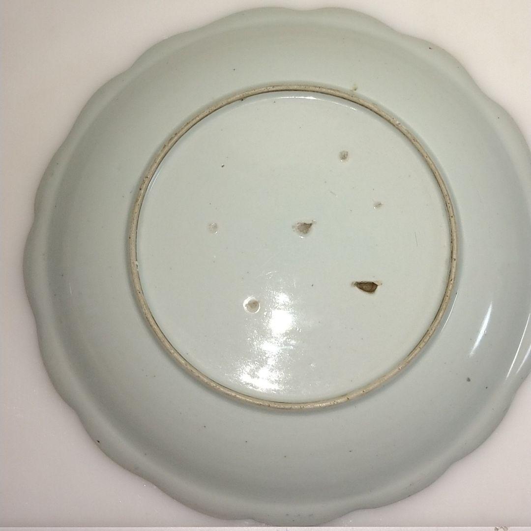 整理NO.67　古伊万里染付牡丹蝶文輪花皿（江戸中期）