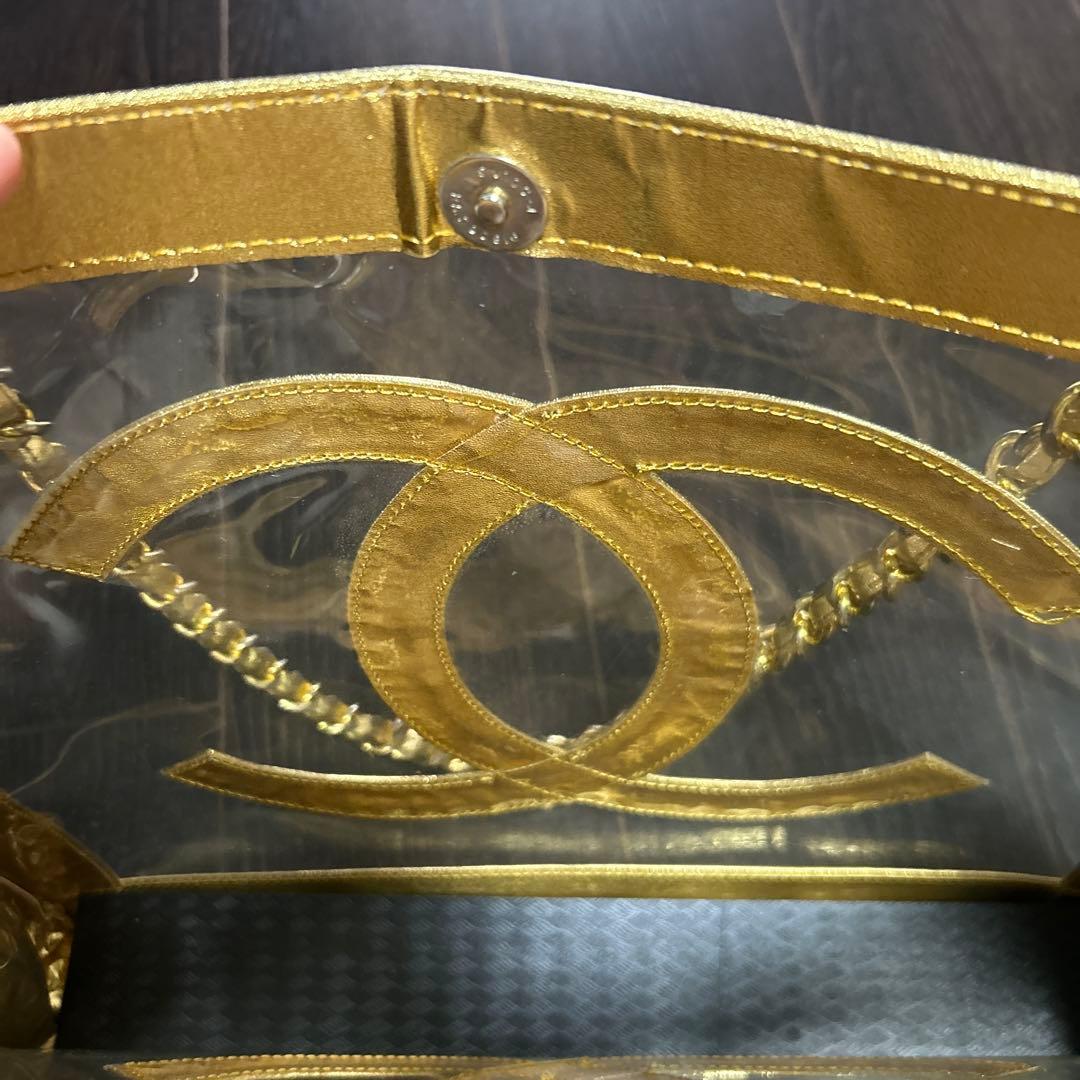 CHANEL GOLD CCロゴ クリアバッグ