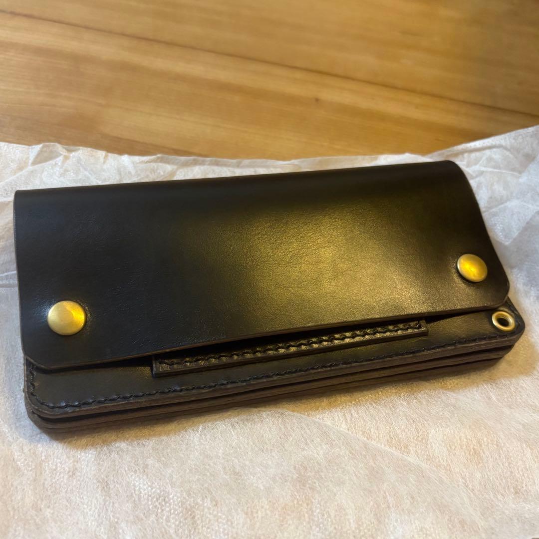 トラッカーウォレット　ロング　クロムエクセル　3層　小判カン付　茶芯