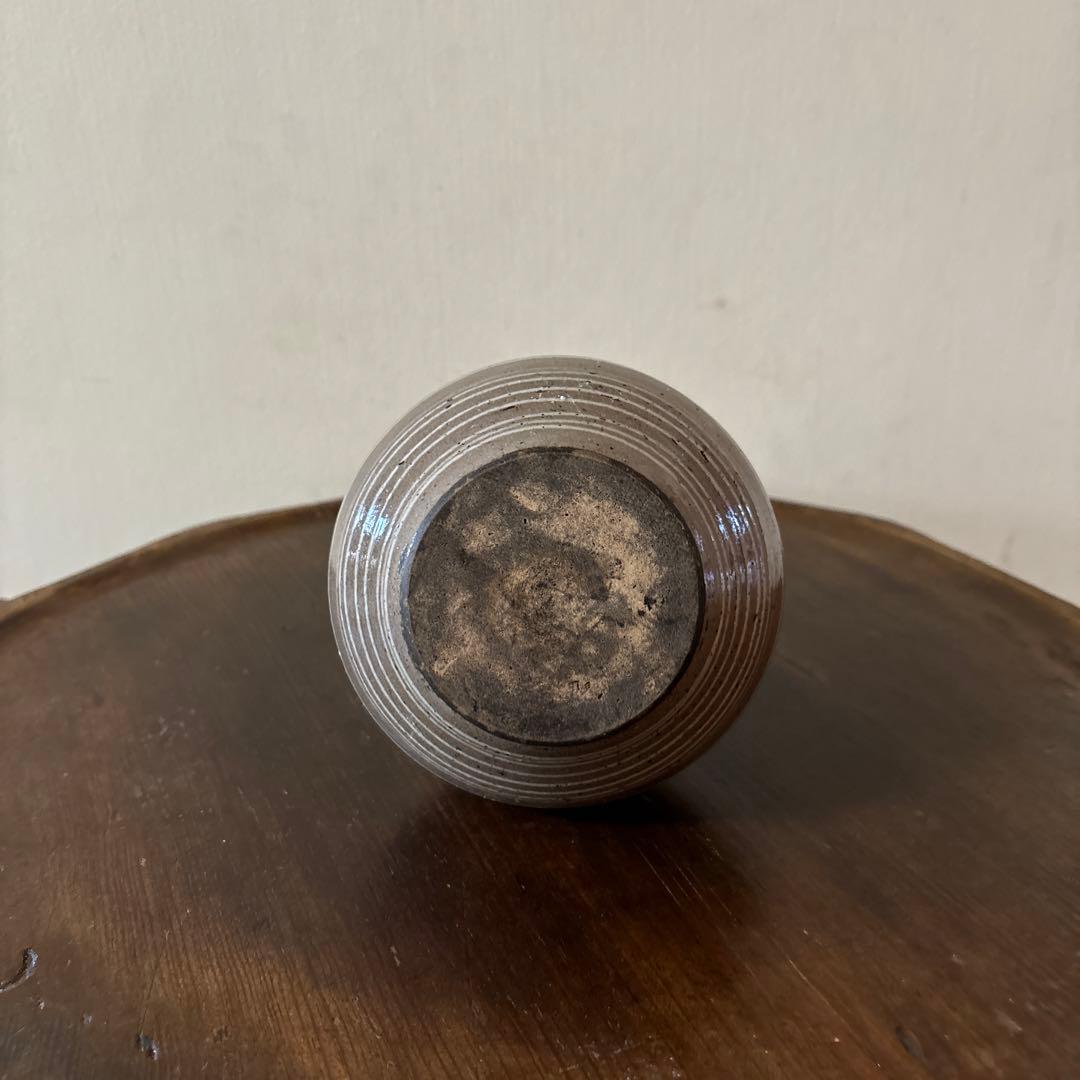 古い丹波焼 えへんイッチン徳利 古陶磁.骨董.アンティーク.花入.古民芸.筒