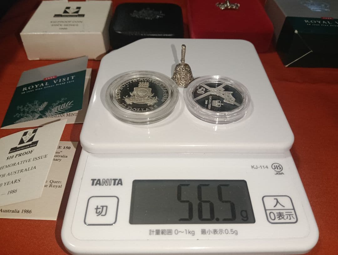 k*i様 希少 オーストラリア記念銀貨2種＆純銀製ビンテージ ベル型