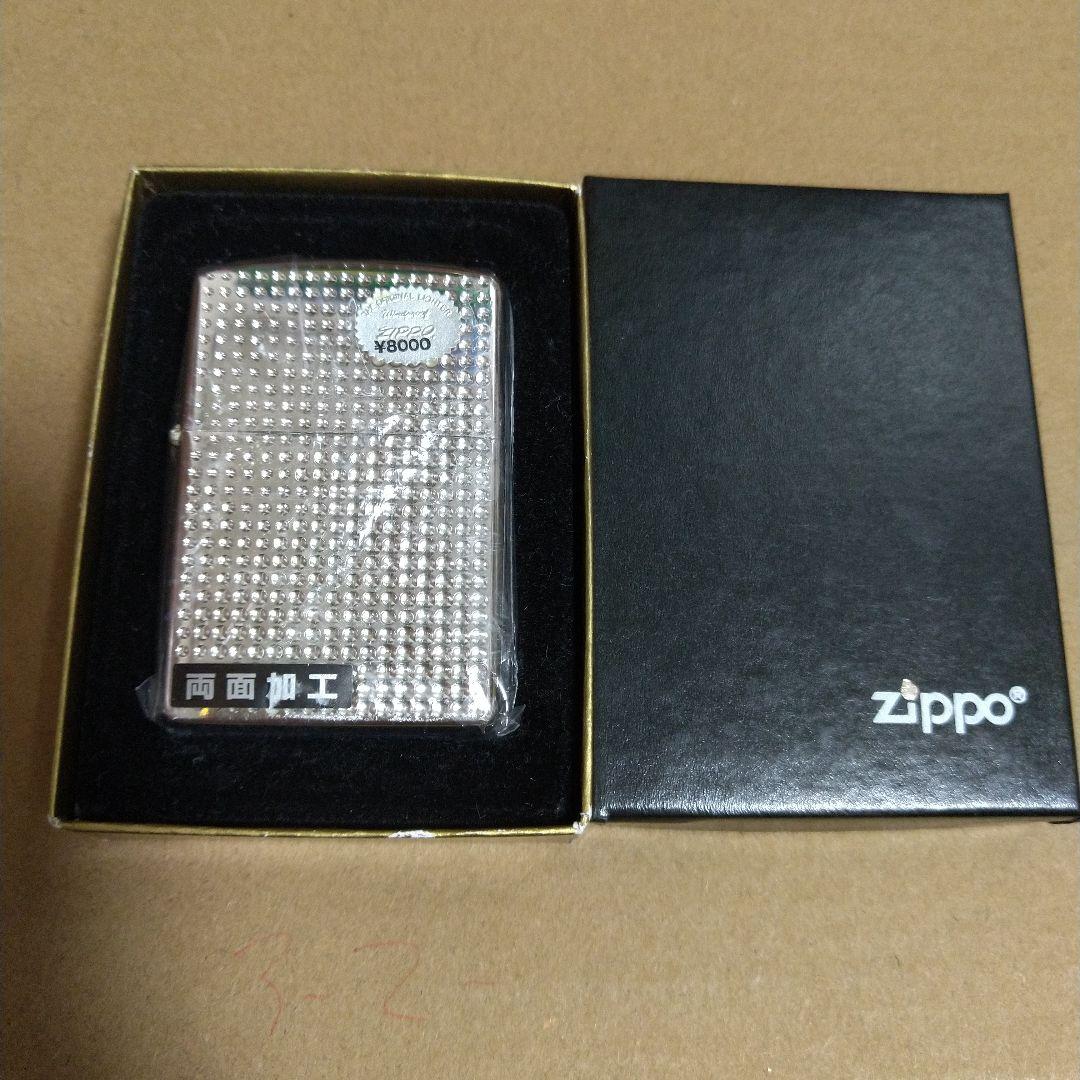 未使用ZIPPO　ジッポー　銀メッキ　両面加工 ZIPPO（ジッポー） ライター OLD DESIGN エッチング 両面加工 銀メッキ