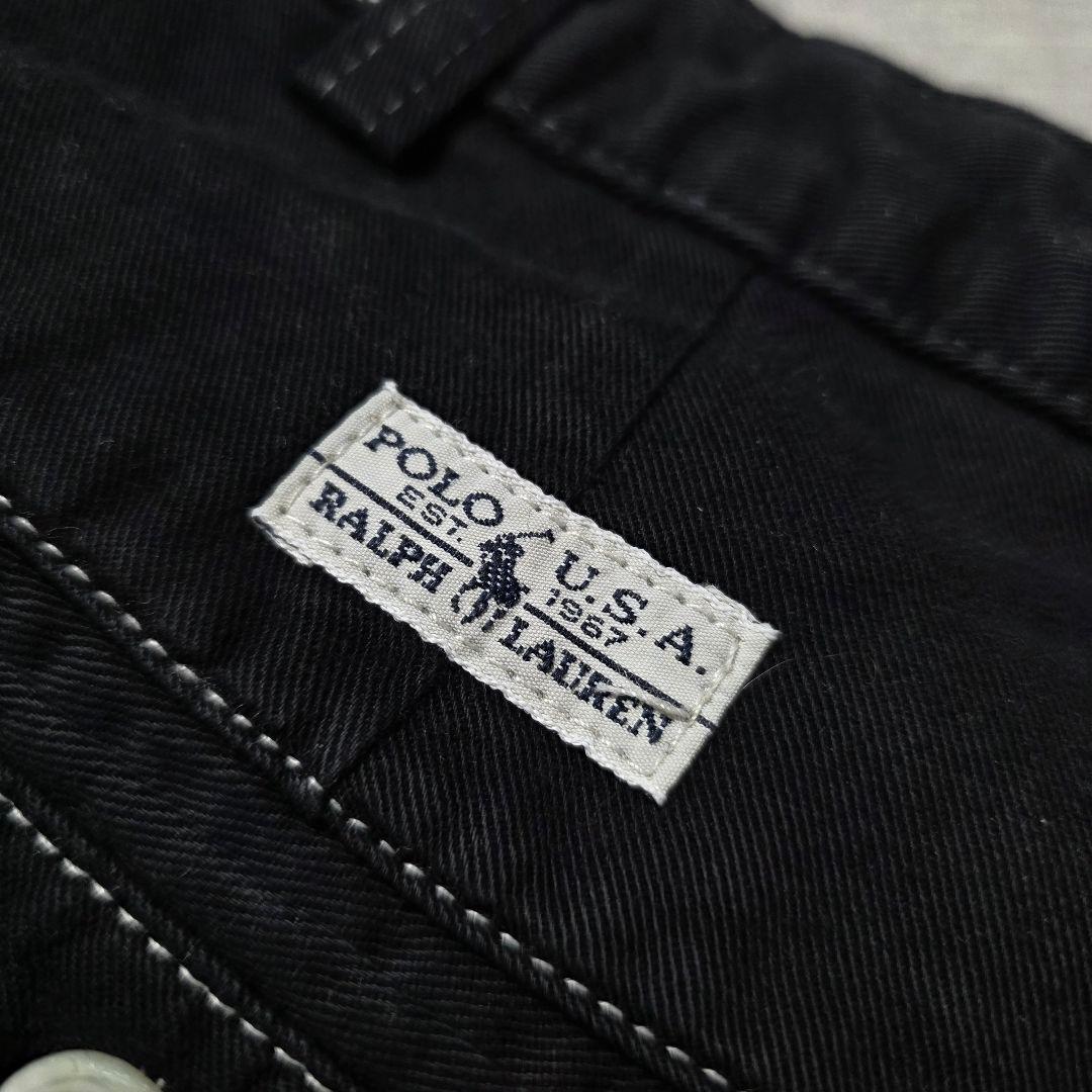 90sPoloRalphLaurenポロラルフローレANDREW黒染めポロチノ - メルカリ
