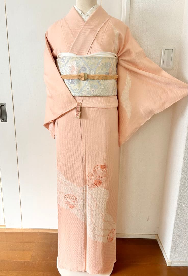 美品 一部しつけ糸付き 総刺繍 正絹訪問着 フルセット4点 入学式