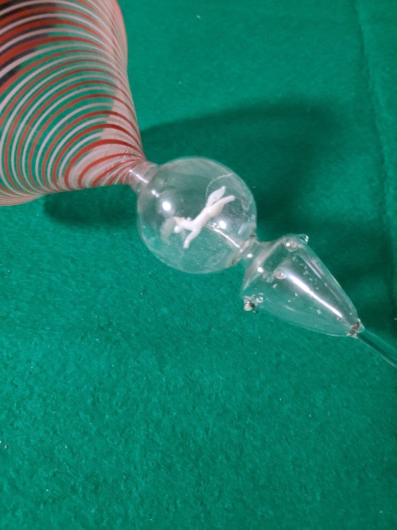 アンティークオーストリアビミニ工房によるフィギュア入りグラス 白馬