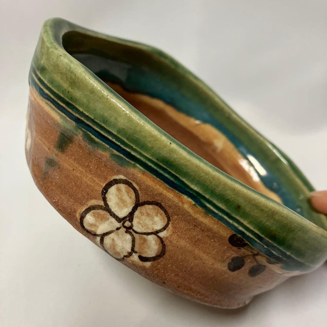 新品 織部焼 不二窯 和子造 抹茶茶椀 茶盌 花柄 - メルカリ