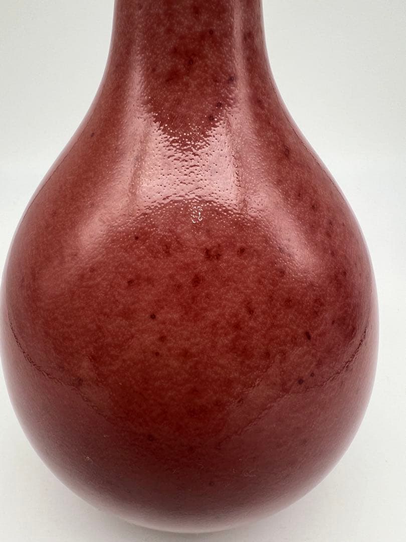 中国清朝 乾隆年製紅釉長頸瓶骨董 唐物 アンティーク 古美術品 骨董