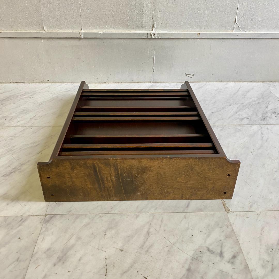 北海道民芸家具 木製ダークブラウンマガジンラック ラック 美品