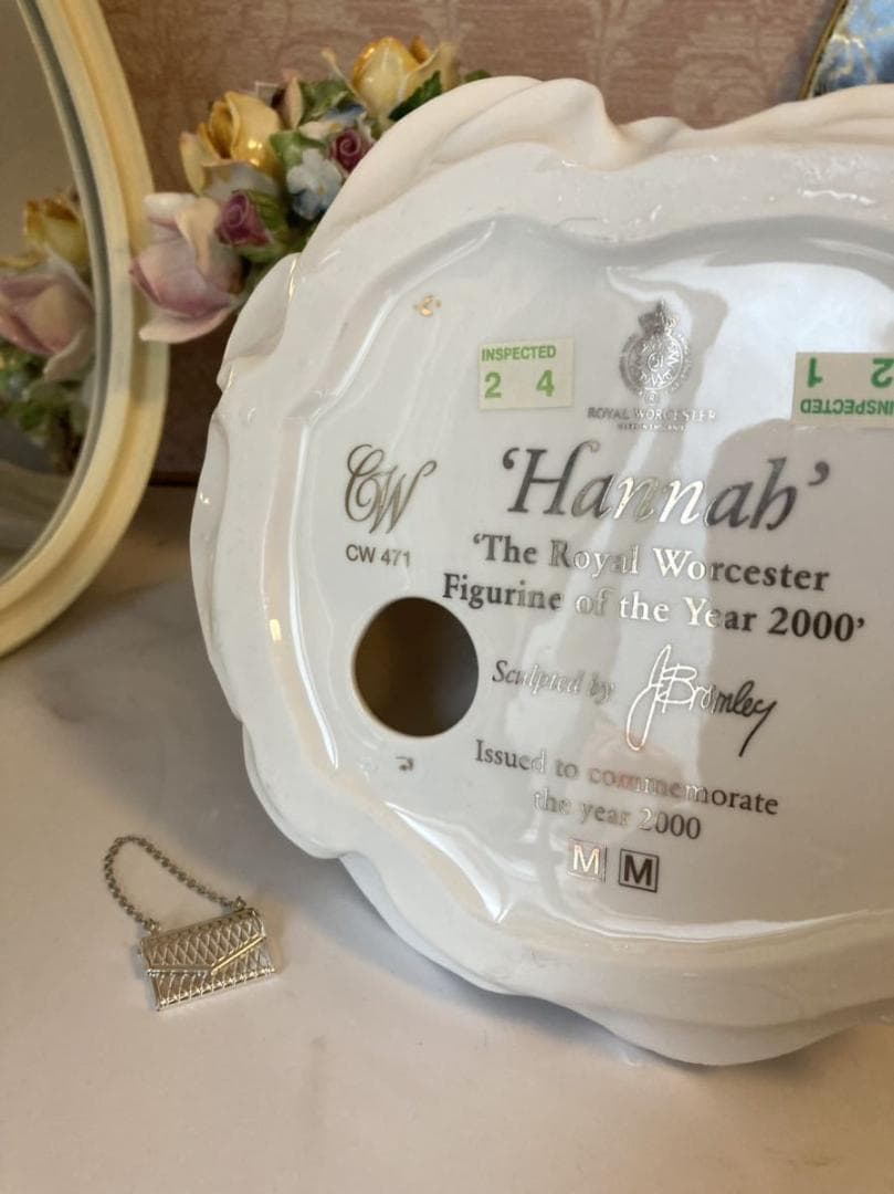 限定品】ロイヤルウースター フィギュリン 陶器人形 パール シルバー