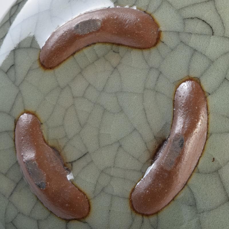 中国 哥釉 青磁 氷裂文 双耳香炉 C 9106